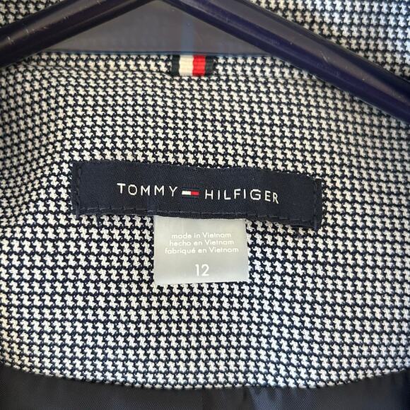 Tommy Hilfiger blazer jacket houndstooth single breasted lined preppy career L - Picture 11 of 11